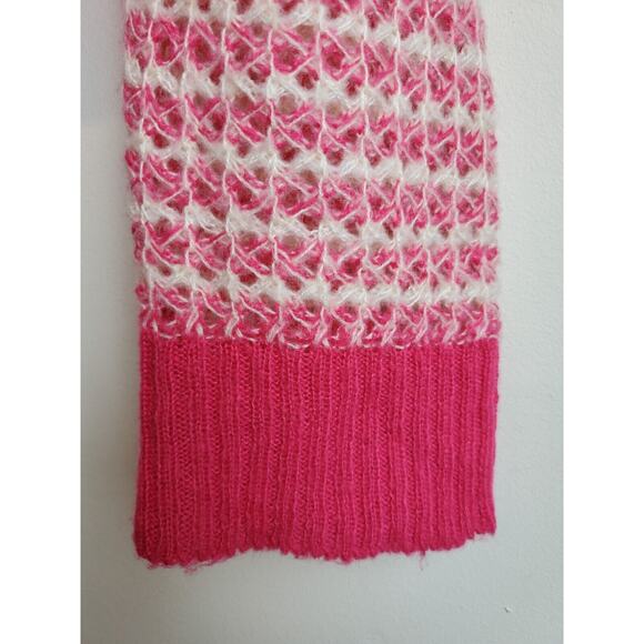 Wayf REVOLVE Womens Medium Sweater White‎ Pink Pullover Scoopneck Cropped Boxy - Picture 3 of 10